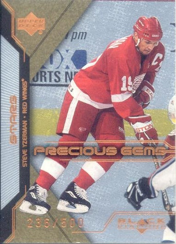 #87 Steve Yzerman - Detroit Red Wings - 2000-01 Upper Deck Black Diamond Hockey
