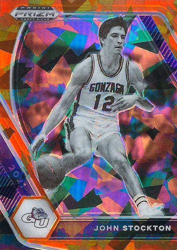 #87 John Stockton - Gonzaga Bulldogs - 2021 Panini Prizm Draft Picks - Orange Ice Basketball