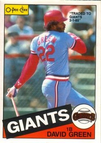#87 David Green - San Francisco Giants - 1985 O-Pee-Chee Baseball