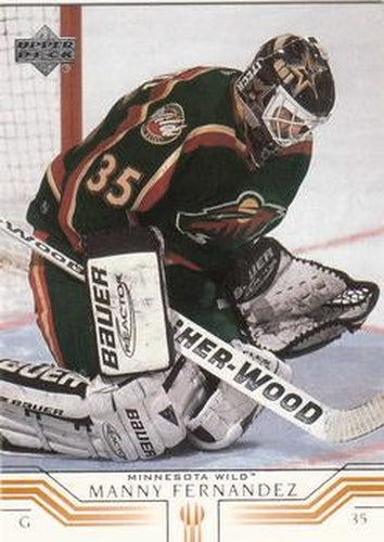 #87 Manny Fernandez - Minnesota Wild - 2001-02 Upper Deck Hockey