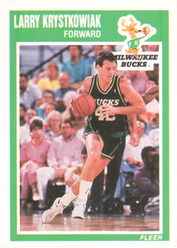 #87 Larry Krystkowiak - Milwaukee Bucks - 1989-90 Fleer Basketball