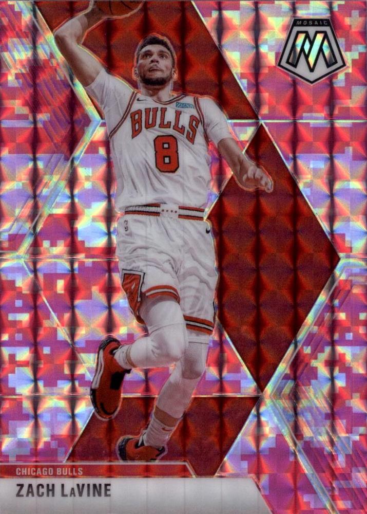 #87 Zach LaVine - Chicago Bulls - 2019-20 Panini Mosaic - Camo Pink Basketball