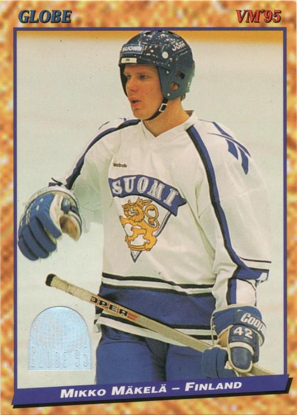 #142 Mikko Mäkelä - Finland - 1995 Semic Globe VM (Swedish) Hockey