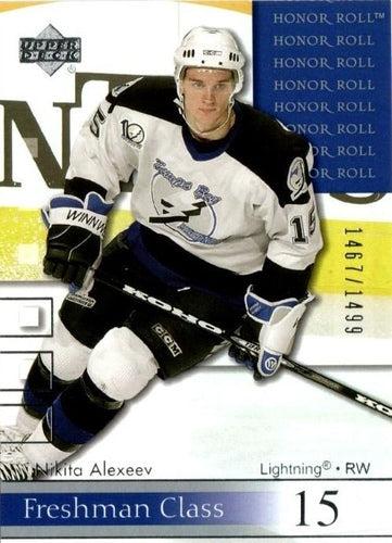 #88 Nikita Alexeev - Tampa Bay Lightning - 2001-02 Upper Deck Honor Roll Hockey