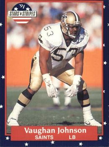 #88 Vaughan Johnson - New Orleans Saints - 1991 Fleer Stars 'n Stripes Football