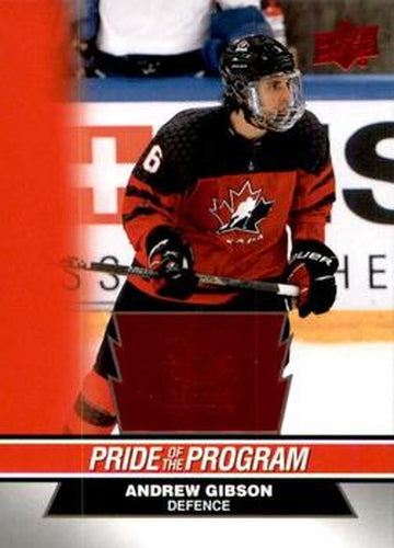 #88 Andrew Gibson - Canada - 2023 Upper Deck Team Canada Juniors - Red Foil Hockey