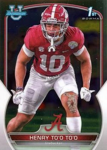 #88 Henry To'oTo'o - Alabama Crimson Tide - 2022 Bowman Chrome University Football