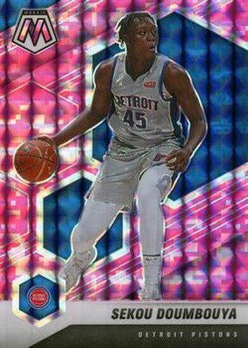 #89 Sekou Doumbouya - Detroit Pistons - 2020-21 Panini Mosaic - Mosaic Camo Pink Basketball