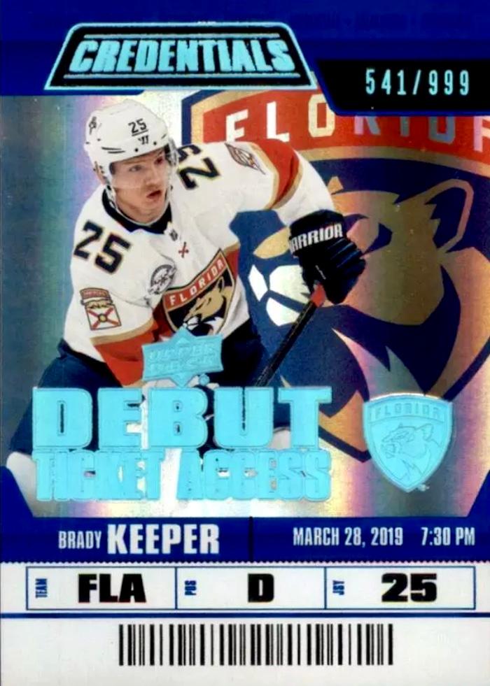 #89 Brady Keeper - Florida Panthers - 2019-20 Upper Deck Credentials Hockey