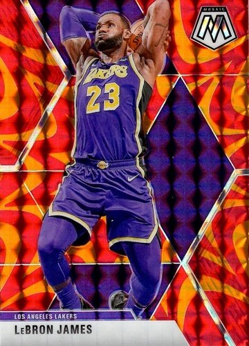 #8 LeBron James - Los Angeles Lakers - 2019-20 Panini Mosaic - Reactive Orange Basketball