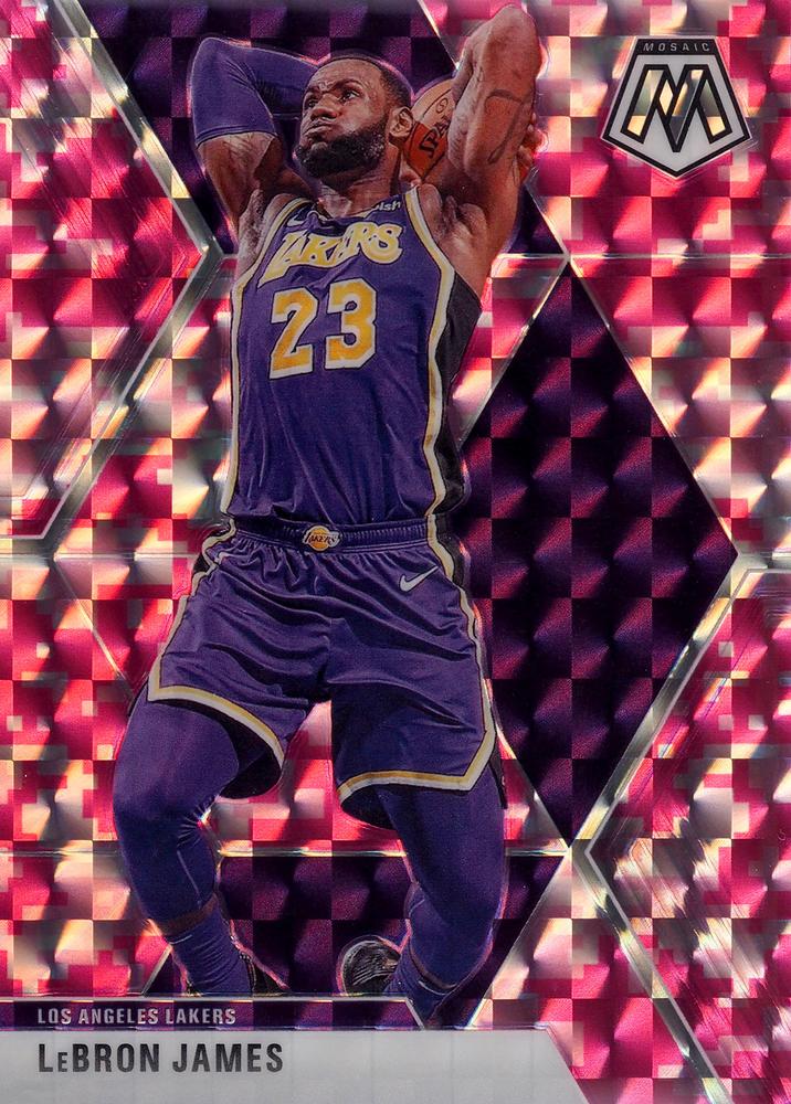 #8 LeBron James - Los Angeles Lakers - 2019-20 Panini Mosaic - Camo Pink Basketball