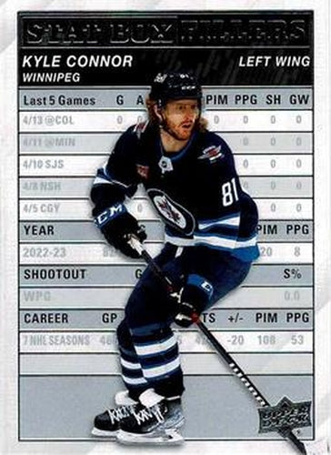 #SB-8 Kyle Connor - Winnipeg Jets - 2023-24 Upper Deck - Stat Box Fillers Hockey