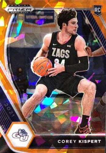 #8 Corey Kispert - Gonzaga Bulldogs - 2021 Panini Prizm Draft Picks - Orange Ice Basketball