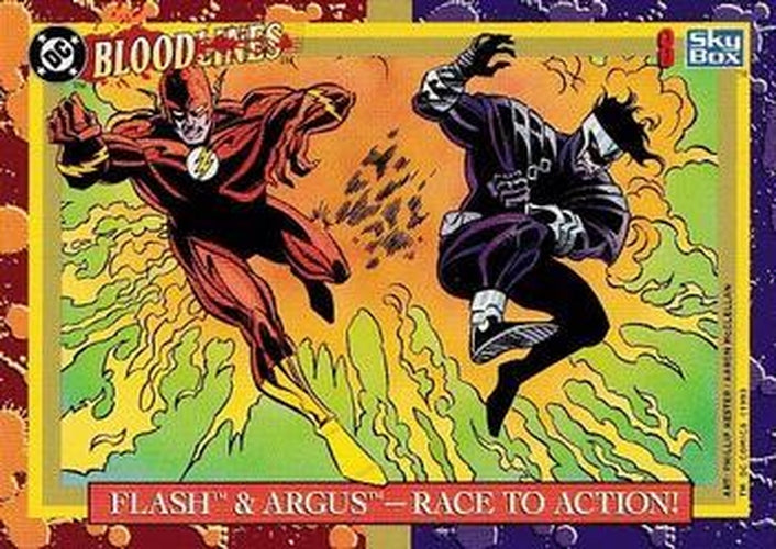 #8 Flash & Argus - Race to Action! - 1993 SkyBox DC Comics Bloodlines