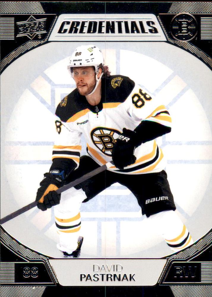 #8 David Pastrnak - Boston Bruins - 2022-23 Upper Deck Credentials Hockey