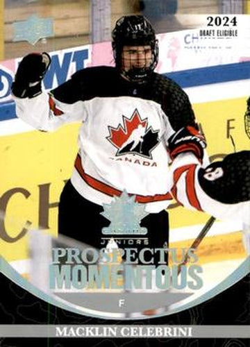 #PM-8 Macklin Celebrini - Canada - 2023 Upper Deck Team Canada Juniors - Prospectus Momentous Hockey