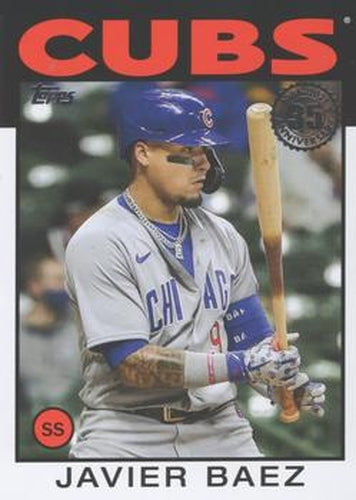 #86B-8 Javier Baez - Chicago Cubs - 2021 Topps Update - 1986 Topps Baseball 35th Anniversary Baseball
