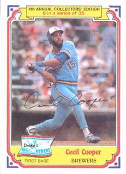 #8 Cecil Cooper - Milwaukee Brewers - 1984 Topps Drake's Big Hitters Baseball