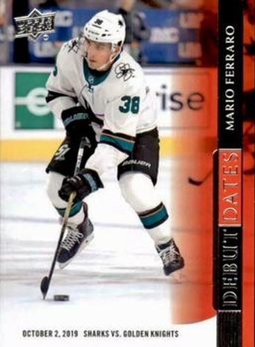 #DD-8 Mario Ferraro - San Jose Sharks - 2020-21 Upper Deck - Debut Dates Hockey