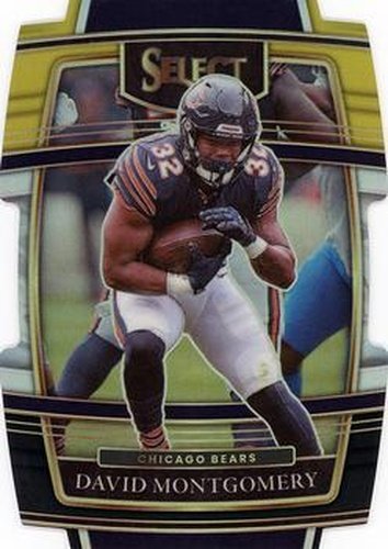 #8 David Montgomery - Chicago Bears - 2021 Panini Select - Black and Gold Prizm Die Cut Football