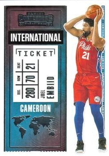 #8 Joel Embiid - Philadelphia 76ers - 2020-21 Panini Contenders - International Ticket Basketball
