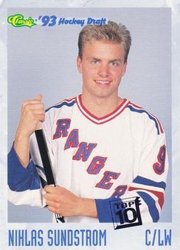 #8 Niklas Sundstrom - New York Rangers - 1993 Classic '93 Hockey Draft Hockey