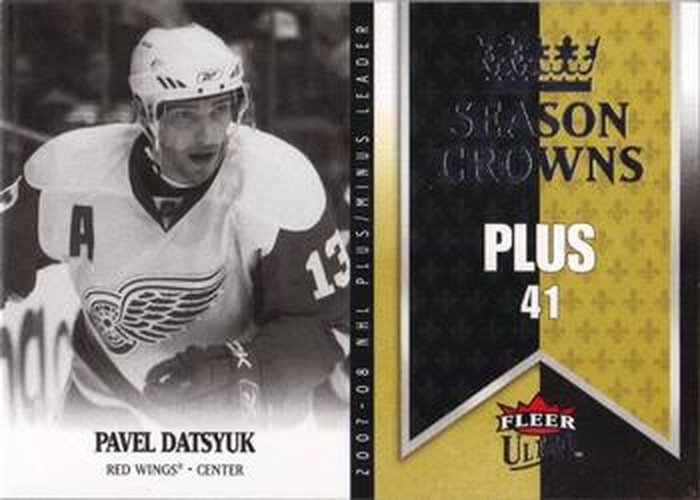 #SC8 Pavel Datsyuk - Detroit Red Wings - 2008-09 Ultra - Season Crowns Hockey