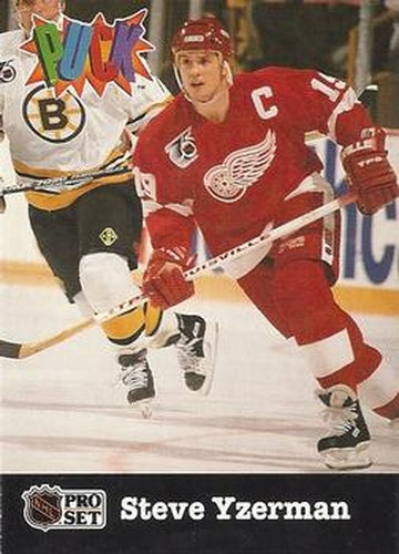 #8 Steve Yzerman - Detroit Red Wings - 1991-92 Pro Set PUCK Hockey