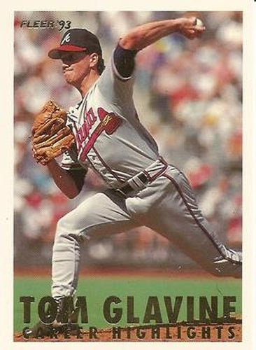 #8b Tom Glavine - Atlanta Braves - 1993 Fleer - Tom Glavine Career Highlights Baseball