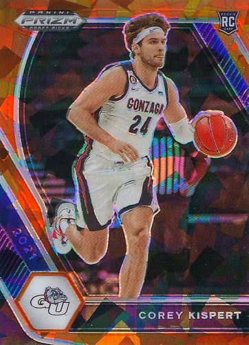 #8b Corey Kispert - Gonzaga Bulldogs - 2021 Panini Prizm Draft Picks - Orange Ice Basketball