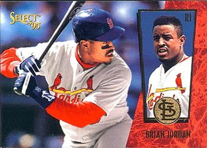 #90 Brian Jordan - St. Louis Cardinals - 1995 Select Baseball