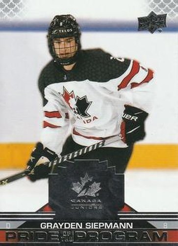#90 Grayden Siepmann - Canada - 2022-23 Upper Deck Team Canada Juniors Hockey
