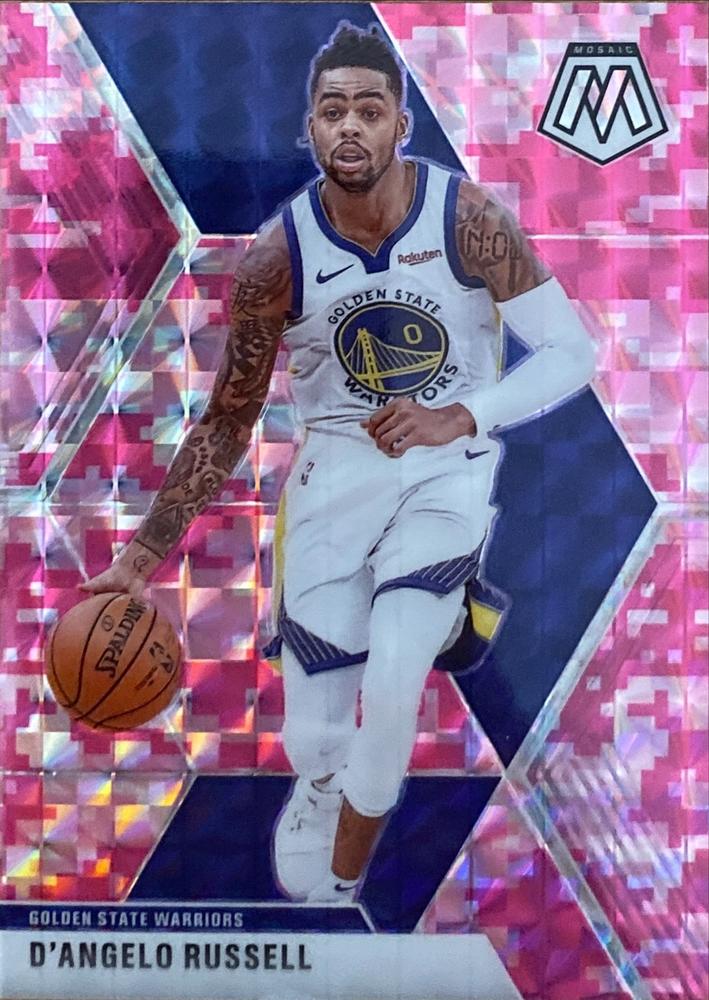 #90 D'Angelo Russell - Golden State Warriors - 2019-20 Panini Mosaic - Camo Pink Basketball