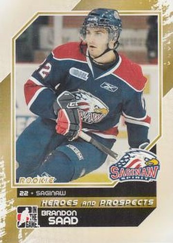 #90 Brandon Saad - Saginaw Spirit - 2010-11 In The Game Heroes and Prospects Hockey