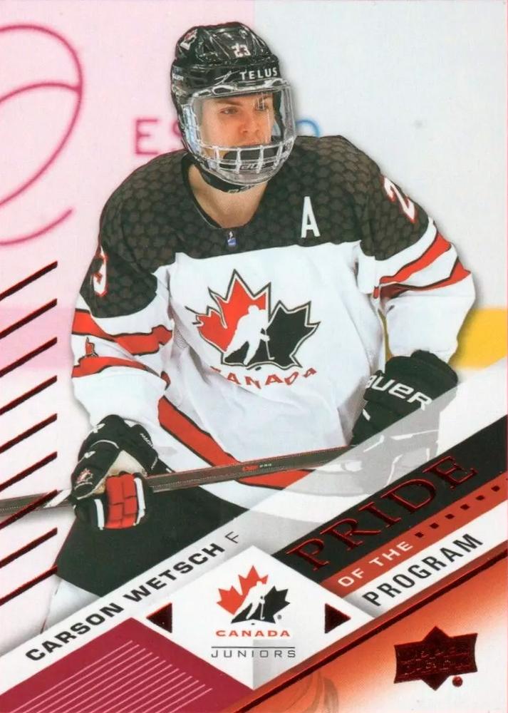 #90 Carson Wetsch - Canada - 2024 Upper Deck Team Canada Juniors - Red Foil Hockey