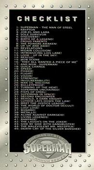 #90 Checklist - 1994 SkyBox Superman Man of Steel Platinum Series