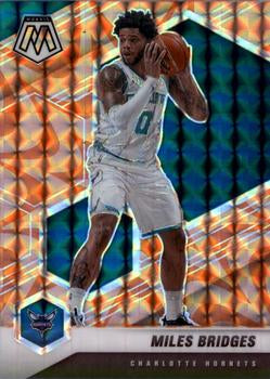 #90 Miles Bridges - Charlotte Hornets - 2020-21 Panini Mosaic - Mosaic Reactive Orange Basketball
