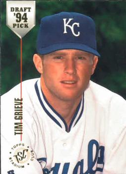 #90 Tim Grieve - Kansas City Royals - 1994 Stadium Club Draft Picks Baseball