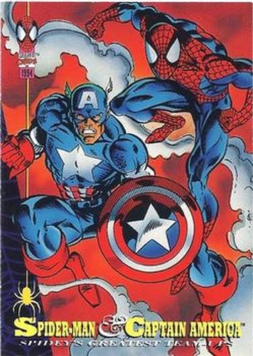 #90 Spider-Man & Captain America - 1994 Fleer The Amazing Spider-Man