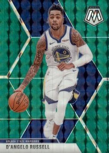 #90 D'Angelo Russell - Golden State Warriors - 2019-20 Panini Mosaic - Green Prizm Basketball