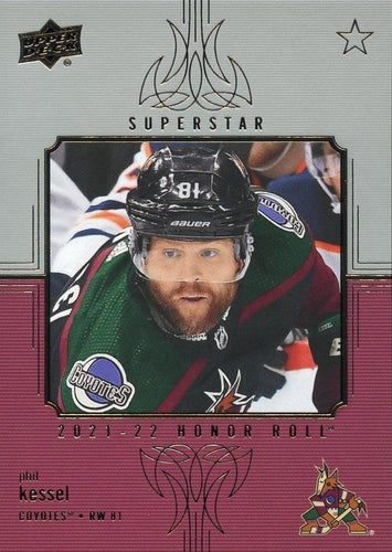 #HR-90 Phil Kessel - Arizona Coyotes - 2021-22 Upper Deck - Honor Roll Hockey