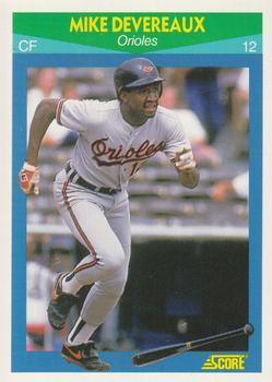 #90 Mike Devereaux - Baltimore Orioles - 1990 Score Rising Stars Baseball