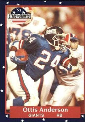#90 Ottis Anderson - New York Giants - 1991 Fleer Stars 'n Stripes Football