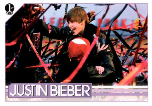 #91 After his live performance outside of the Noki - 2010 Panini Justin Bieber