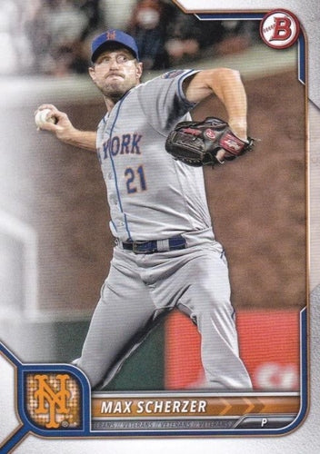 #91 Max Scherzer - New York Mets - 2022 Bowman Baseball