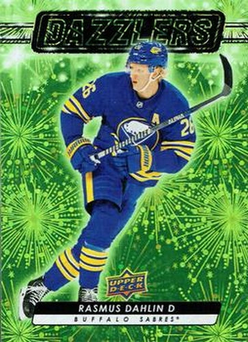 #DZ-91 Rasmus Dahlin - Buffalo Sabres - 2023-24 Upper Deck - Dazzlers Green Hockey