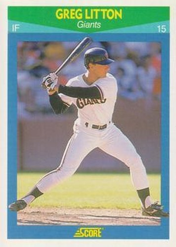 #91 Greg Litton - San Francisco Giants - 1990 Score Rising Stars Baseball