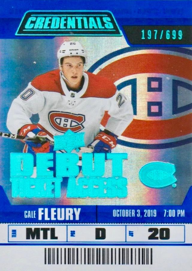 #91 Cale Fleury - Montreal Canadiens - 2019-20 Upper Deck Credentials Hockey