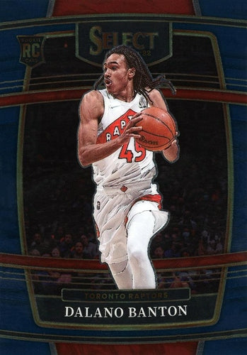 #91 Dalano Banton - Toronto Raptors - 2021-22 Panini Select - Blue Basketball