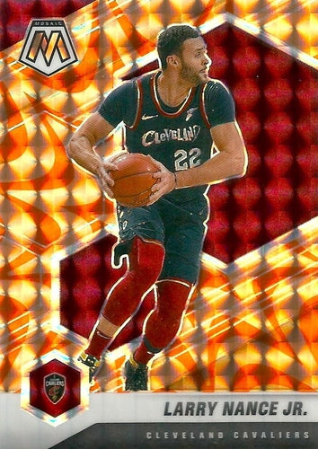 #91 Larry Nance Jr. - Cleveland Cavaliers - 2020-21 Panini Mosaic - Mosaic Reactive Orange Basketball